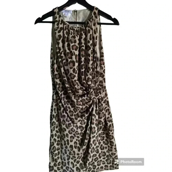 Moschino Cheap and Chic Designer Leopard Print Old Money Sleeveless Dress Size 6 - Picture 3 of 11